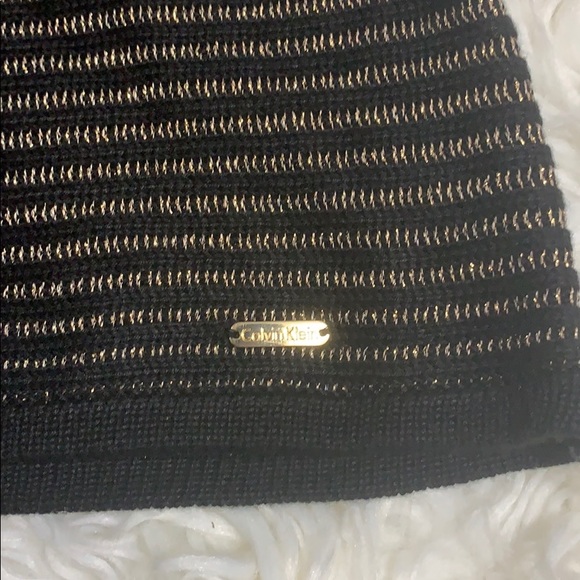 Calvin Klein Lurex Bell Sleeve Cowl Sweater - Picture 5 of 6